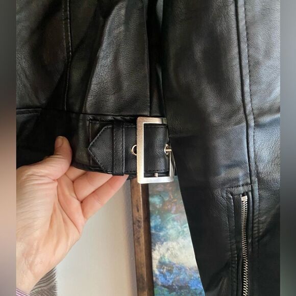 Love tree black women's biker jacket - Picture 10 of 12